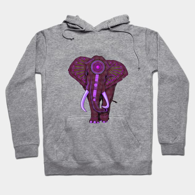 Indian Elephant Hoodie by Handan